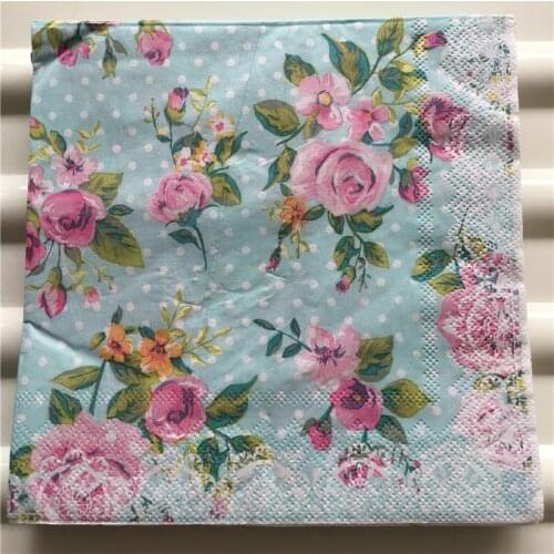 Decoupage paper napkins elegant tissue vintage towel pink yellow red flower rose birthday wedding party home beautiful decor 20