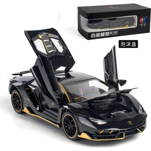 1/24 Alloy Lambor LP770-4 Die Cast Sports Car Model Toy Simulation Sound Light Pull Back Supercar Toys Vehicle For Collection