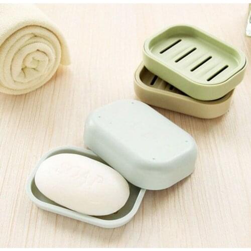 1PCS Plastic Soap Dish Plastic Bathroom Creative Double Draining Soap Holder Non-slip Soap Box Jabonera Soap Dispenser Set