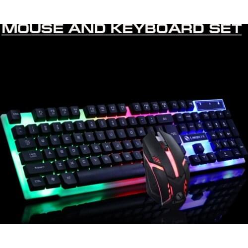 2021 Gaming Keyboard and Mouse Set LED Breathing Backlight 104 Key USB Wired Keyboards Optical Mice For PC Laptop Computer Gamer