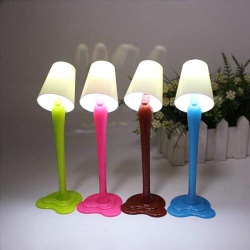 4PC Creative Table Lamp Ballpoint Pen Cute Night Light Plastic Fun Pen Student Stationery Fashion Gift Pen School Supplies Offic