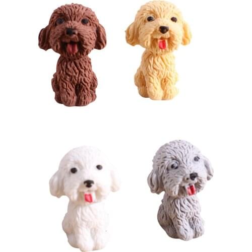 4pcs/lot Cute Teddy dog eraser Cartoon animals pet rubber eraser kawaii school supplies kids gifts 4 styles Random design