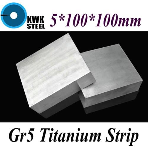 5*100*100mm Titanium Alloy Sheet UNS Gr5 TC4 BT6 TAP6400 Titanium Ti Plate Industry or DIY Material Free Shipping