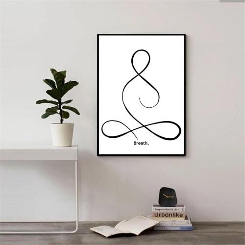 Abstract Yoga Body Gesture Wall Art Poster And Print Black White Line Drawing Canvas Paintings Minimalist Pictures Home Decor