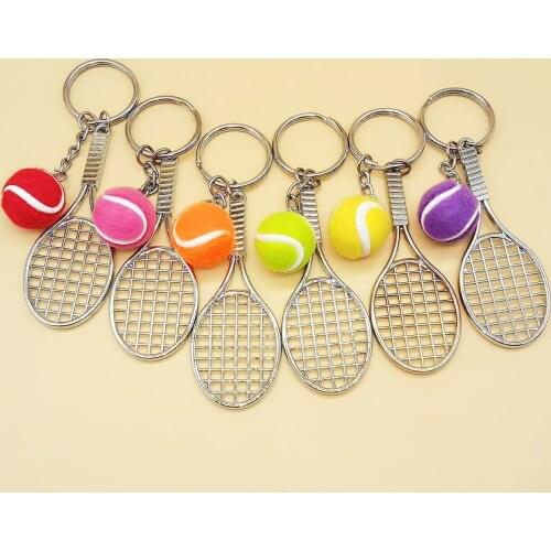 Tennis Racket Ball Keychain Cute Sport Mini Keychain Car Pendant Keyring Sports Key Chain Who Love Sports Gifts