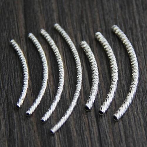 100% 925 Silver Beads Sterling Tube Beads DIY Bracelet Beads Jewelry Accessorries