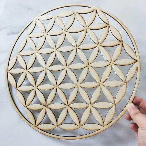 Flower of Life Shape Laser Cut Wood Wall Art Home Decor Handmade Coasters Craft Making Sacred Geometry Ornament Wood Wall Sign