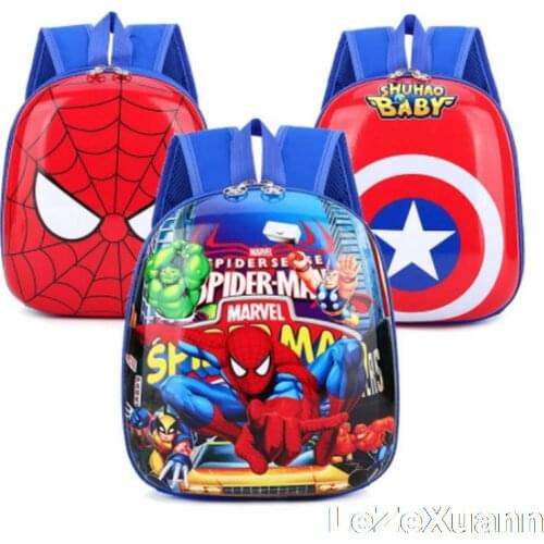 Disney Spiderman Childrens school bag kindergarten boy girl baby backpack minnie cute cartoon egg shell backpack