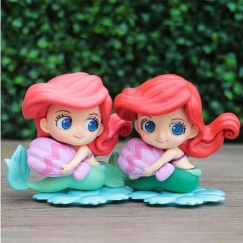 Disney The Little Mermaid Ariel Princess 8.5cm Action Figure doll Toys kids Room Decoration Cake Topper For Kids Gifts