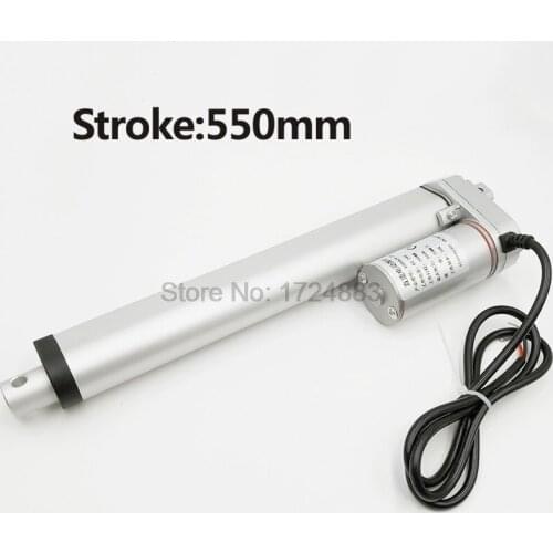 Electric Linear Actuator 12V/24V DC Motor 550mm Stroke Linear Motion Controller 100/200/300/500/750/800/900/1100/1300/1500N