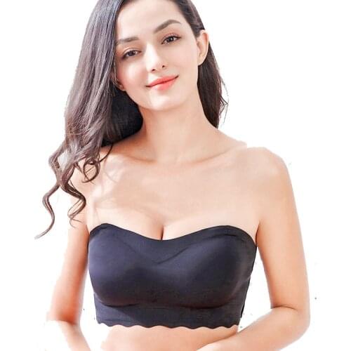 Fikoo Invisible Strapless Bra Push Up Bras for Women Underwear Plus Size Seamless Brassiere Soutien Gorge Femme M L 4XL 5XL