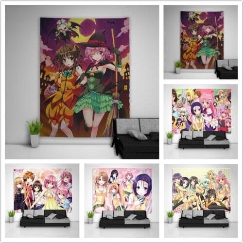 To Love Ru Momo Darkness Lala Nana Yui Mikan Tapestry Art Wall Hanging Sofa Table Bed Cover Home Decor Dorm Gift