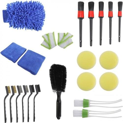 21 piece set of automotive interior, air conditioning outlet details, gap brush details, automotive brush set