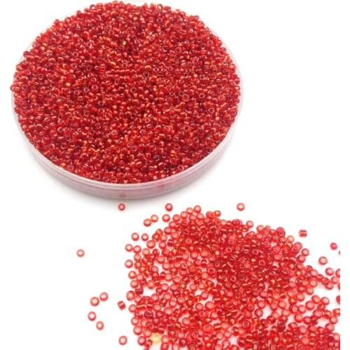 Nice 16g 1000pcs 2mm 12/0 Red Color Silver Lined Round Loose Spacer Beads Cezch Glass Seed Beads Jewelry Making DIY Garment Bead