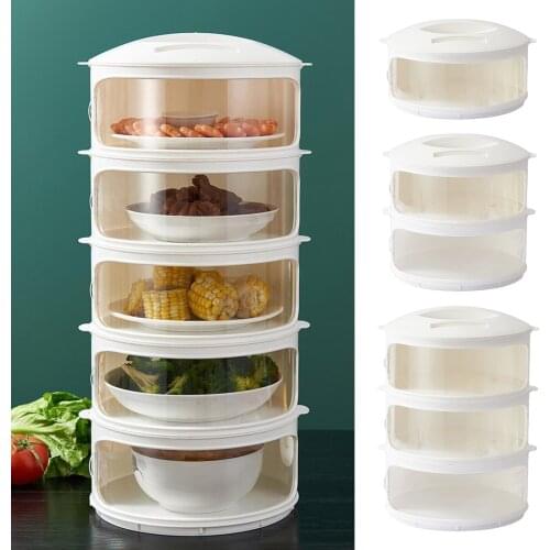 Round Stackable Insulation Food Container Leftover Lid Dish Cover with Visible Window