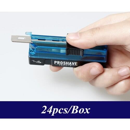 24pcs/box Razor Blades Stainless Steel Hairdressing Shaving Razor Blades Knife Blades Salon Barbers Hair Thinning Blades G0306