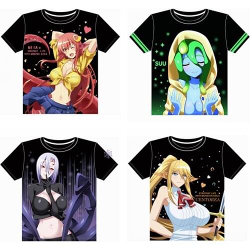MGFHOME Anime JK Monster Musume No Iru Nichijou Cosplay Shirt T-Shirt Suu Miia Centorea Cerea Rachnera Tops Tee Women Men tshirt
