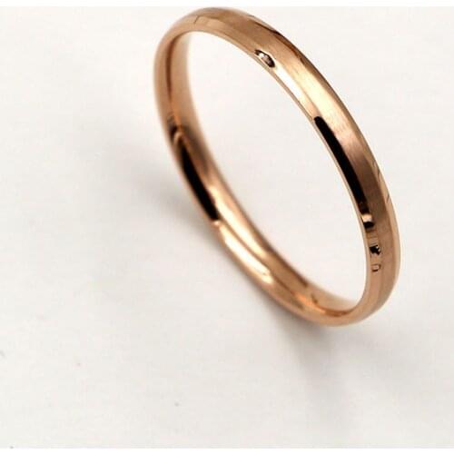 Fashion Brand Rose Gold Color Stainless Steel dull polish Love Finger Ring Women Party Gift