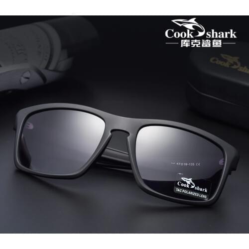 Cook shark sunglasses male Korean version of tide polarized glasses 2020 new UV protection driver mirror sunglasses