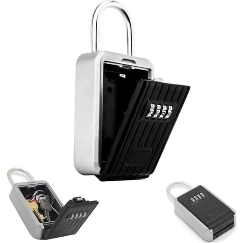 Wall-MountedPassword Key Box Storage Box Metal Windproof And Rainproof Outdoor Password Storage Box Anti-Theft Storage Box Black