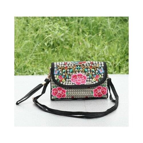 New coming small national shopping embroidery handbags!Hot multi floral prints women shoulder bags Nice multi-use hasp Carrier