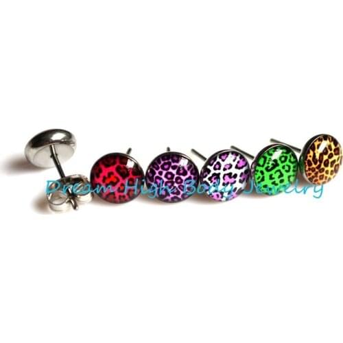 Newest Design Popular Earring Stud Nail 316L Stainless Steel Mixed Colors Hot Sale 100pcs/lot Oil Design Fashion Body Jewelry