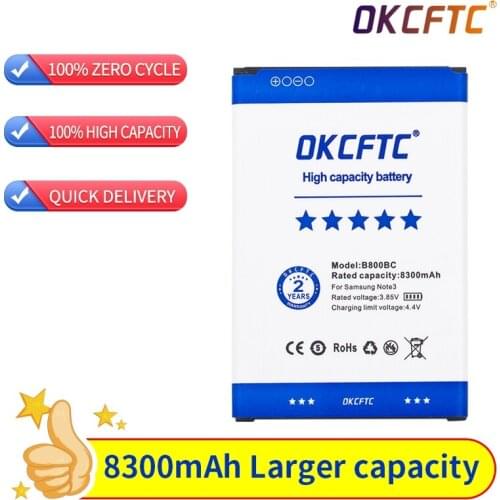 Original Replacement Battery For Samsung Galaxy NOTE 3 N900 N9002 N9009 N9008 N9006 N9005 Note3 B800BC B800BE 8300mAh