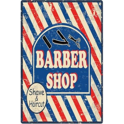 Original Vintage Design Barbershop Tin Metal Sign Wall Art, Thick Tinplate Print Poster Wall Decoratio for Barbershop