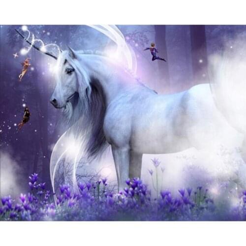 Full Square&Round Diamond Painting Unicorn 5D Diamond Embroidery Mosaic Cross Stitch Dream Horse Home Decor Gift WG2046