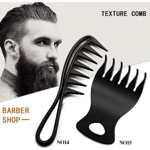 Handle Grip Large Tooth Detangling Curly Hair Comb Back Head Styling Beard Oil Comb Men Hairdressing Wide Teeth Comb Set Gift