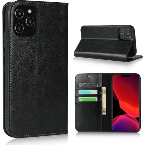 Retro Genuine Leather Phone Case For iPhone 12 Pro Max Case iPhone 12 Mini 11 Pro XR X XS 8 7 6 6s Plus Flip Wallet Bag Cover