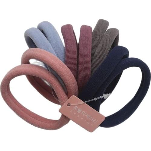10Pcs Women Korean Strong Elastic Hair Rubber Bands Girls Heavy/Thick Hair Holder/Gum/Tie Ponytail Accessories Birthday Gift