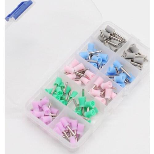 Dental Lab Prophy Cup Rubber Polishing Tooth Latch Type Mixed Color Polisher For Dentistry Equipment