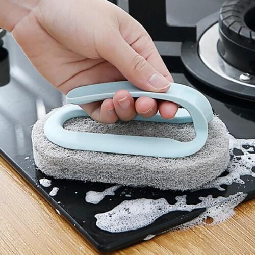 Handle Kitchen Bathroom Handheld Dust Remover Handle Sponge Cleaning Brush Cleaner Tool