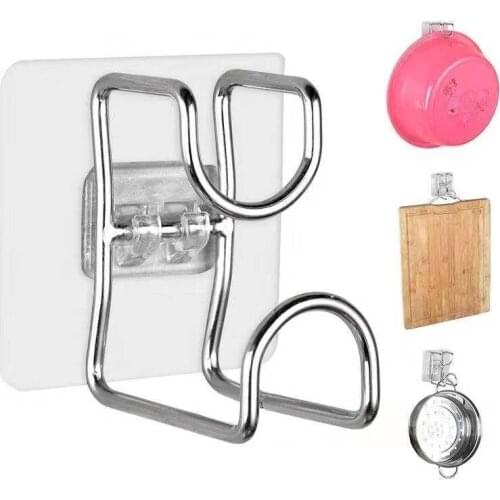 Self-Adhesive Washbasin Hook Stainless Steel Wall-Mounted Robe Towel Hook for Hanging Washbasin Bathroom Kitchen Storage Racks