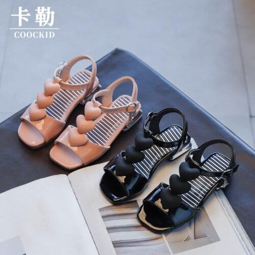 Girls' Sandals, Summer Childrens Solid Color Low-Heeled Princess Shoes, Casual All-Match Roman Shoes