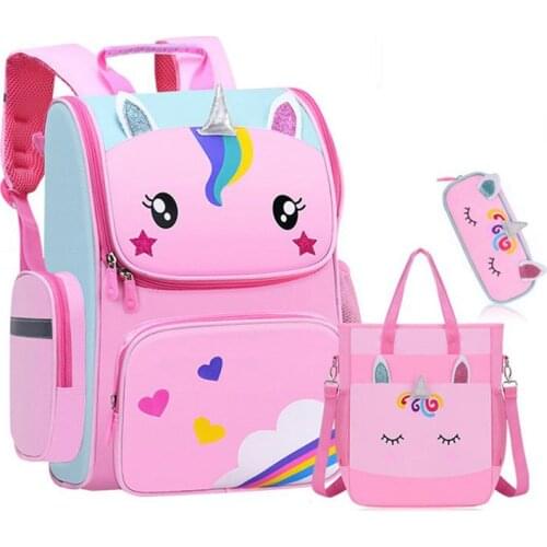 Boys Girls 3D Cartoon School Backpack For Children Cute Pink Blue All Open Book Bag Kids Lightweight School Bags Elementary Gift