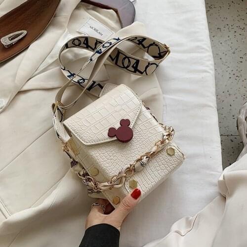 Disney cartoon PU Mickey mouse shoulder bag cartoon Minnie messenger bag chain handbag