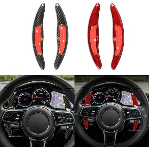 Carbon Fiber Paddle Shift For Porsche Panamera Macan Cayenne 911 Boxster Cayman 718 Spyder 918 Shifter Paddle Extension