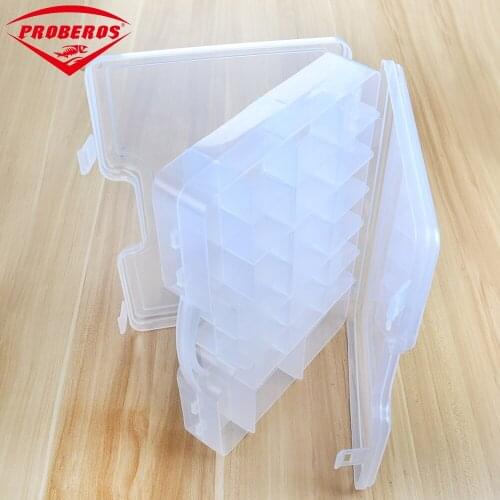 High Strength Plastic Fishing Box Compartments Double Sided Fishing Lure Tackle Box Transparent Visible Lure Box 29.5*20.5*6.2cm