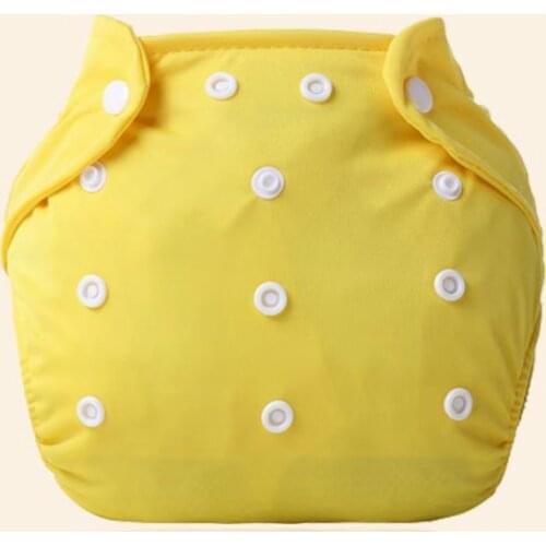 1Pcs Yellow Cloth Diapers Brand New Adjustable Reusable Lot Kids Boys Girls Washable Nappies Baby Solid Cover Wholesale