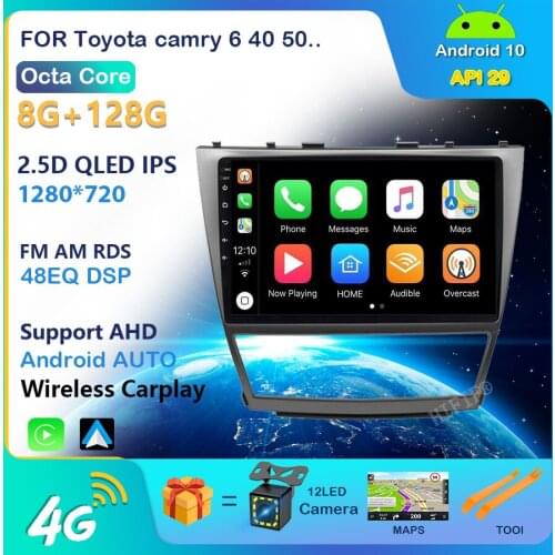 10.1inch 1280*720 Android 10.0 for Toyota Camry 40 2006-2011 car dvd player with GPS 3G 4G WIFI BT Radio Stereo Navi Map