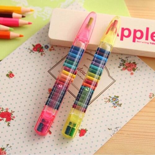 2 Set 20 Colors Pop Up Crayons Pencils Graffiti Drawing Crayon Pen Gift for Kids Children Gifts School Supply