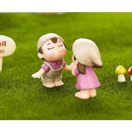 2pcs Micro Landscape Decoration Diy Landscaping Accessories Potted Plants Decorative Couples Smiling Couples Miniature Garden