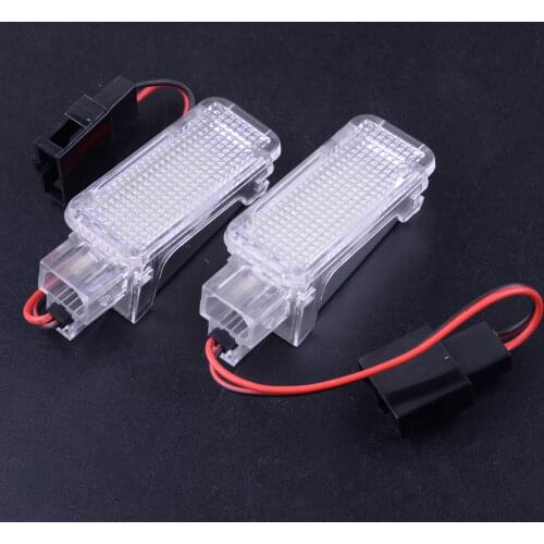 2pcs White 2 Pin LED Footwell Luggage Glove Box Light Door Courtesy Boot Lamp Fit For Skoda Octavia MK3 5E 2012-2015 2016 2017