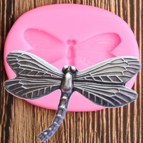 3D Dragonfly Silicone Molds DIY Insect Cupcake Topper Fondant Cake Decorating Tools Candy Polymer Clay Chocolate Gumpaste Moulds