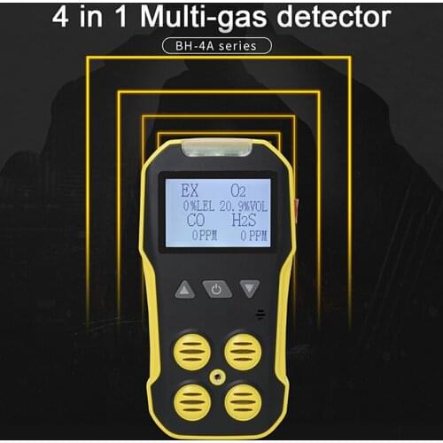 4 IN 1 Muiti Gas Analyzer with Gas Sampler Pump Combustible CO O2 H2S Carbon Monoxide Gas Leak Detector Professional Gas Monitor