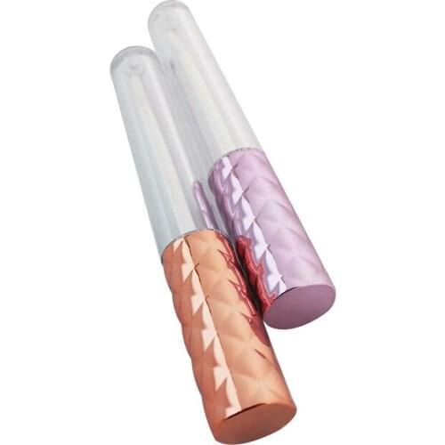 5ml Purple Lip Glaze Empty Shell Transparent Bottle Circle Lip Gloss Tube Plastic Cosmetic Packaging Container 50pcs/Lot