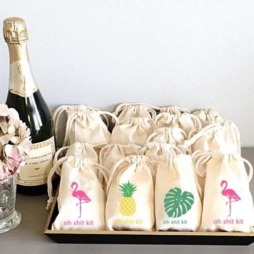 5pcs Pineapple Flamingo Hangover Kit gift Bags Bachelorette Party bridal shower birthday summer beach Wedding bride to be favor