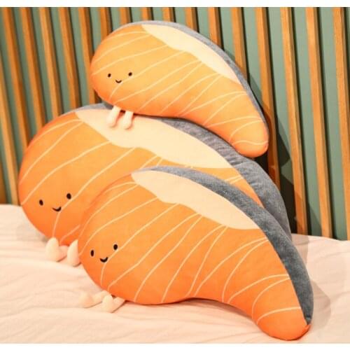 50-80cm Cute Cartoon Simulation Salmon Fish Plush Toys Stuffed Soft Animals Pillow Dolls For Kids Girls Friends Birthday Gifts